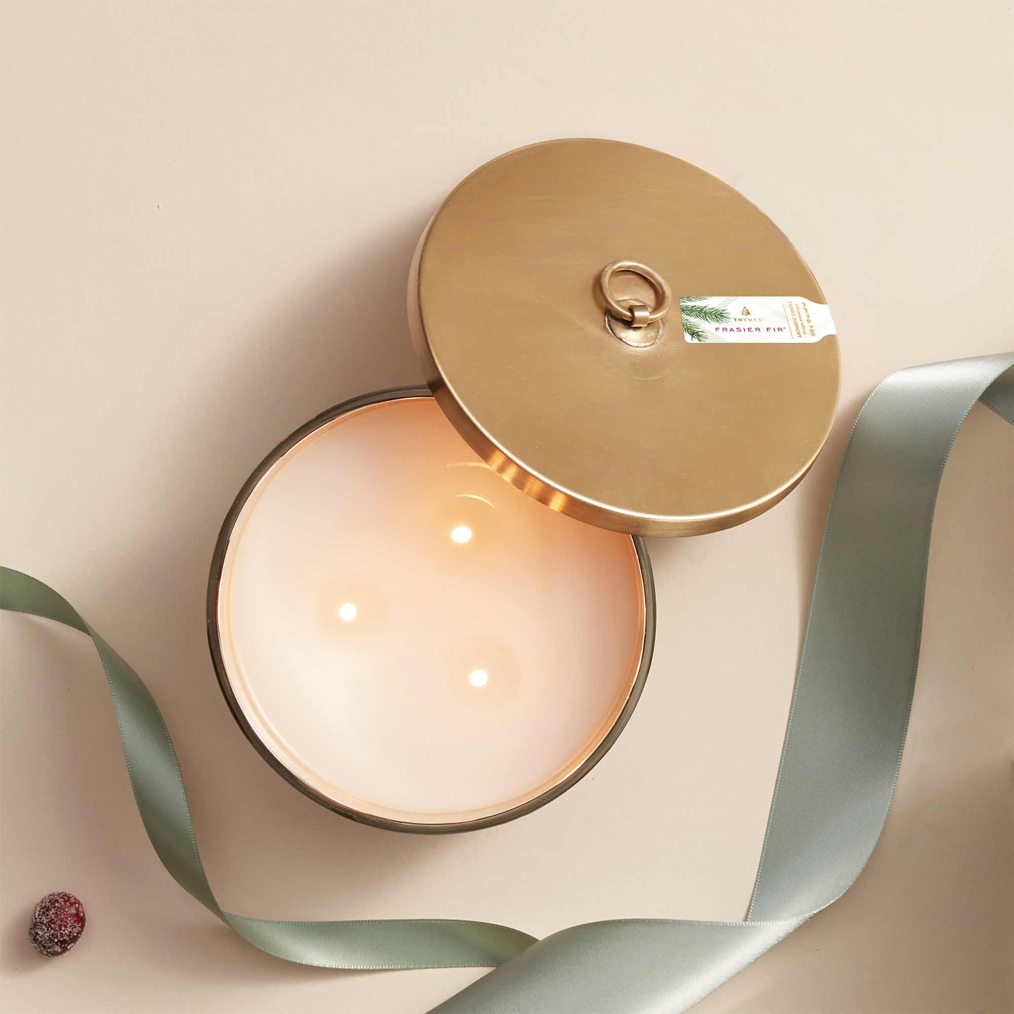 Frasier Fir® Frosted Plaid 3-Wick Candle - Image 3