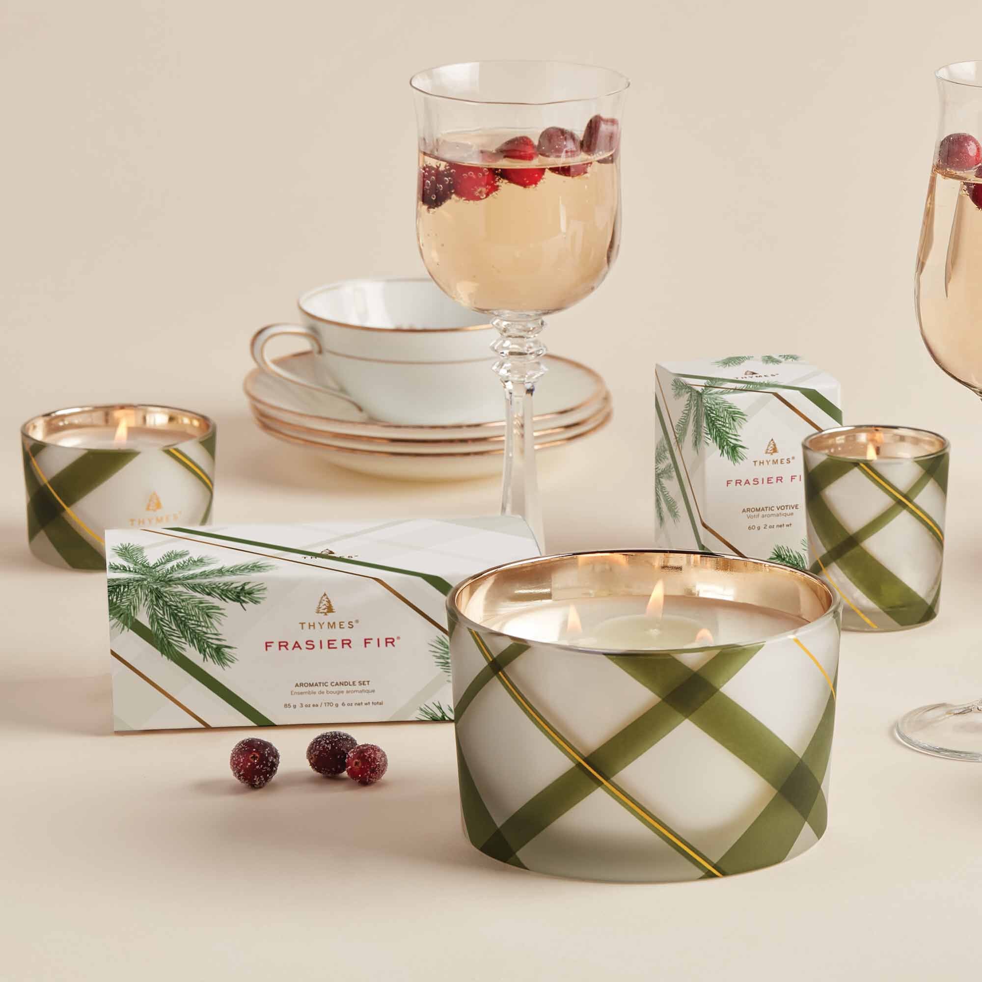 Frasier Fir® Frosted Plaid 3-Wick Candle - Image 4