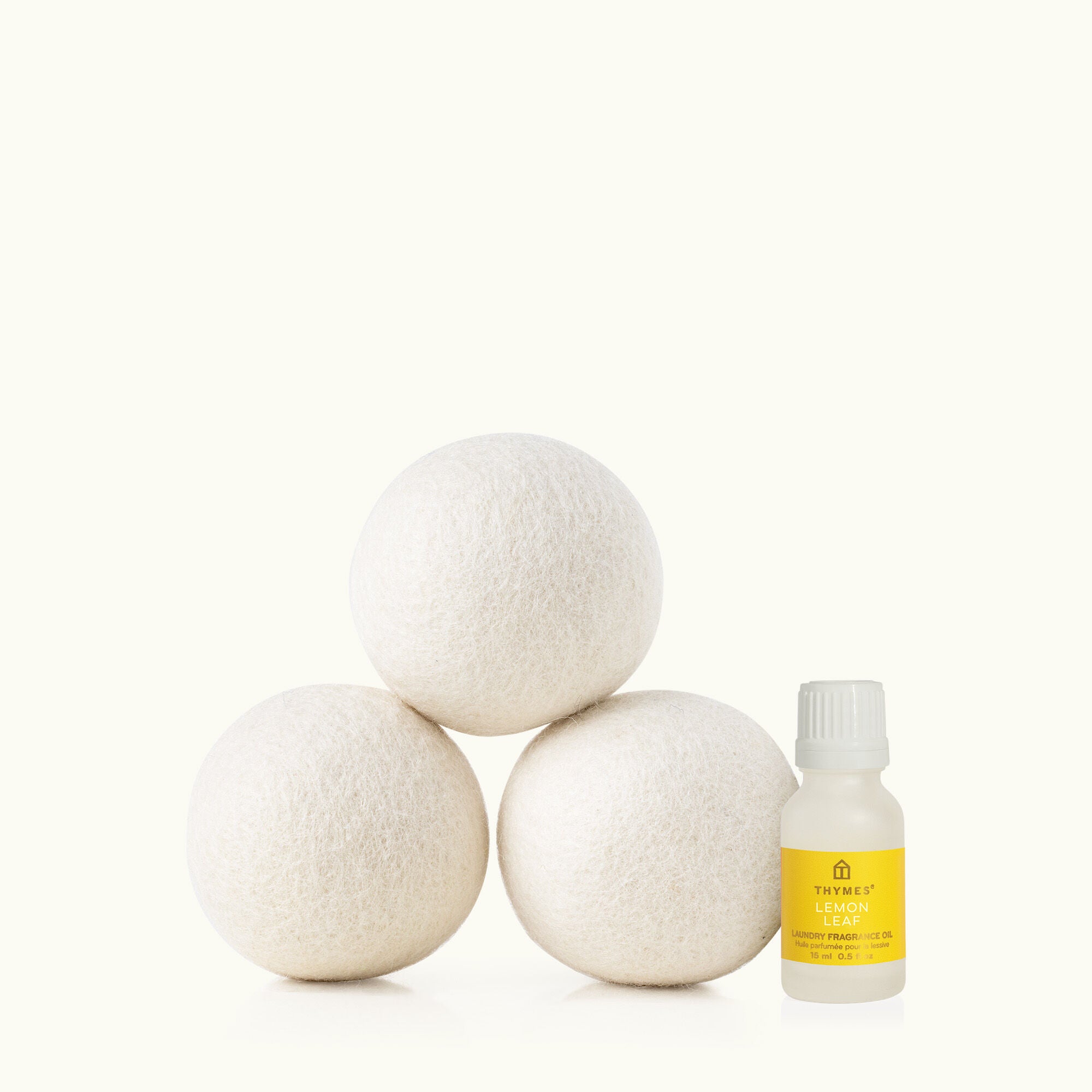 Lemon Leaf Wool Dryer Balls & Laundry Fragrance Oil Set - Image 2